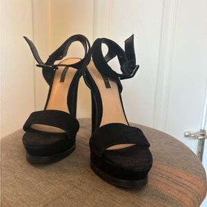 Forever 21 Black Strappy Heels